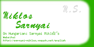 miklos sarnyai business card